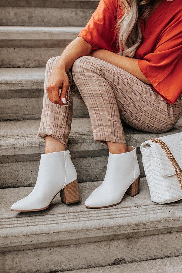 Impressions The Estelle Faux Leather Bootie in White
