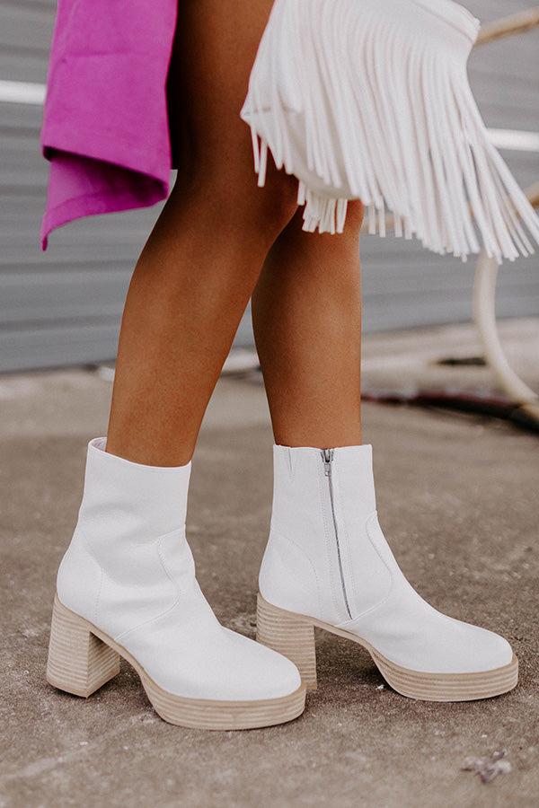 Impressions The Esther Faux Leather Bootie In White