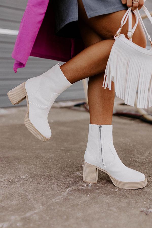 Impressions The Esther Faux Leather Bootie In White