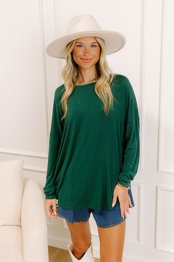 Impressions The First Chill Long Sleeve Tee In Hunter Green