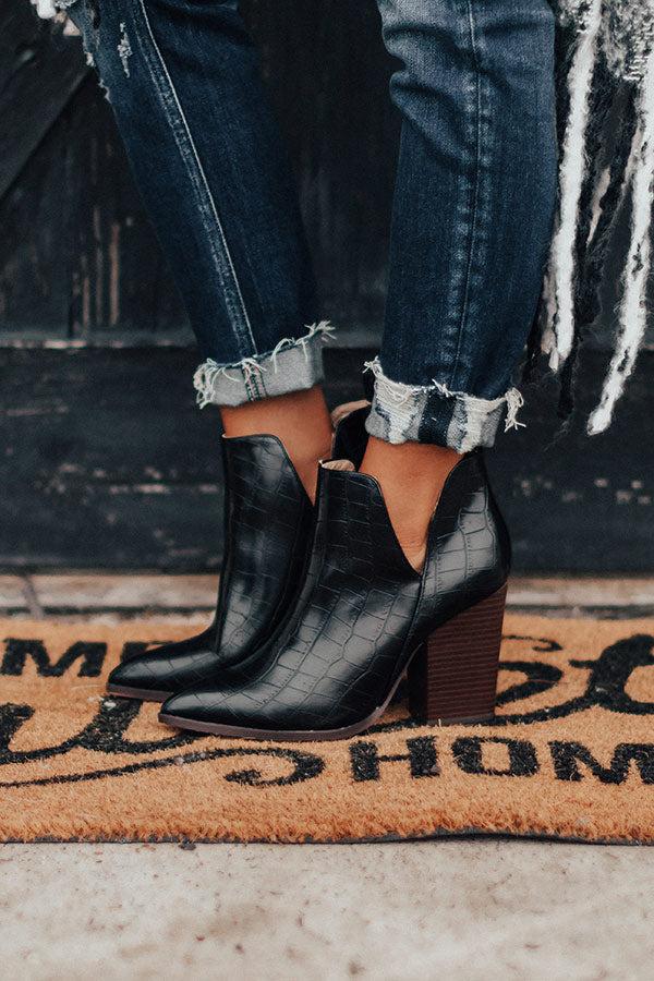 Impressions The Florence Faux Leather Bootie In Black