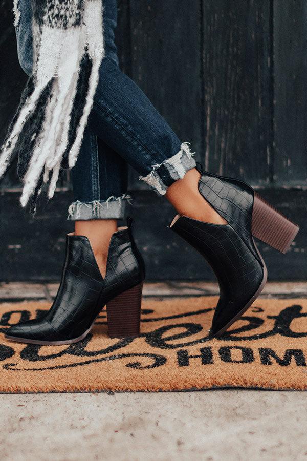 Impressions The Florence Faux Leather Bootie In Black