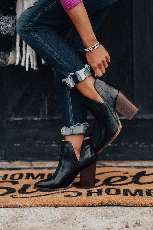 Impressions The Florence Faux Leather Bootie in Black
