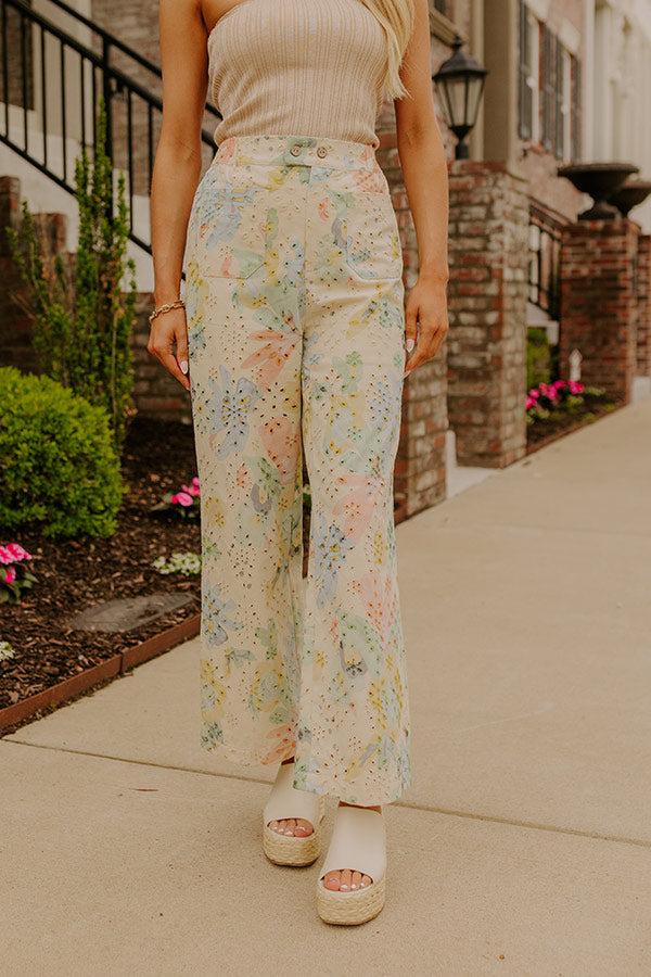 Impressions The Florence High Waist Floral Eyelet Pants