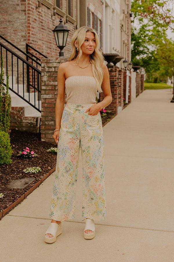 Impressions The Florence High Waist Floral Eyelet Pants