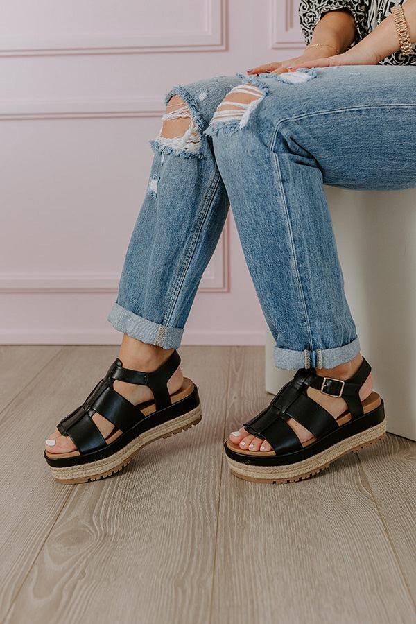 Impressions The Frankie Faux Leather Espadrille In Black