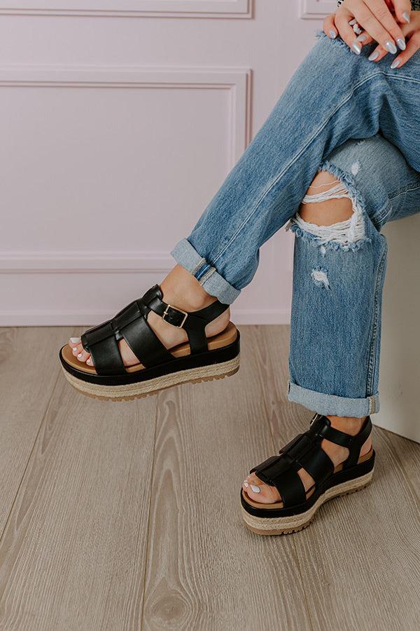 Impressions The Frankie Faux Leather Espadrille In Black