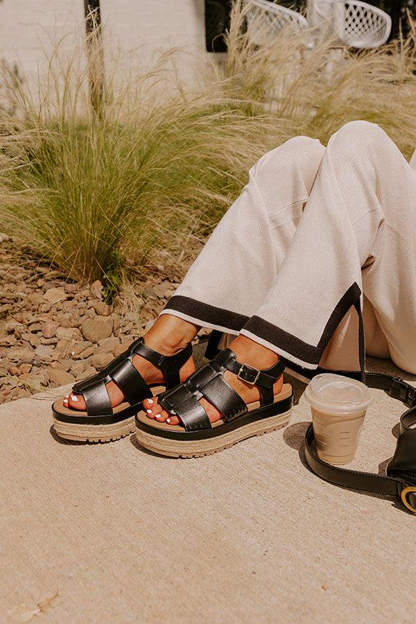 Impressions The Frankie Faux Leather Espadrille in Black