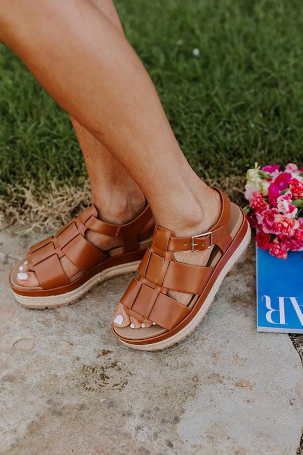 Impressions The Frankie Faux Leather Espadrille In Brown