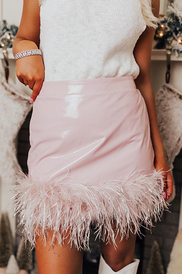 Impressions The Freesia Patent Feather Skirt In Blush