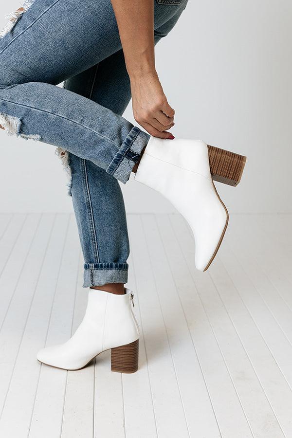 Impressions The Fulton Faux Leather Bootie in White
