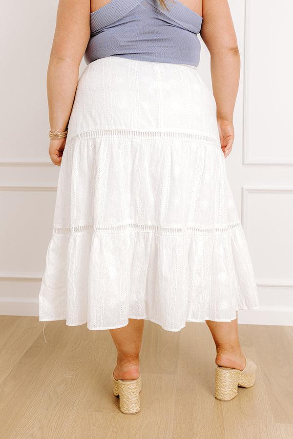 Impressions The Gabriella High Waist Embroidered Midi Skirt Curves