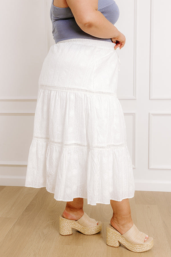 Impressions The Gabriella High Waist Embroidered Midi Skirt Curves