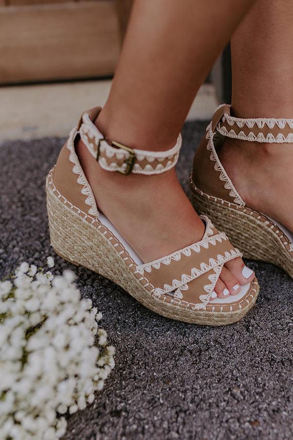 Impressions The Grace Faux Nubuck Espadrille Wedge In Camel