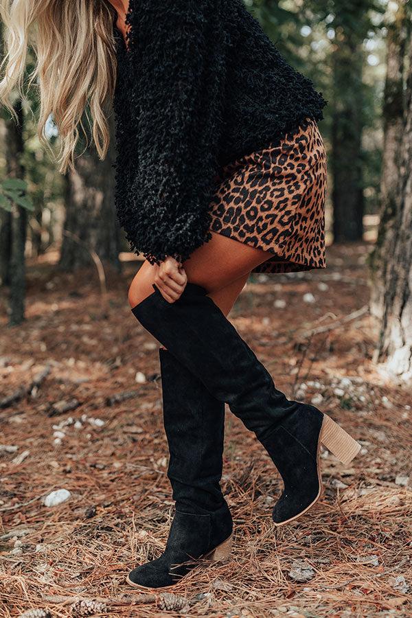 Impressions The Gracelynn Faux Suede Thigh High Boot In Black