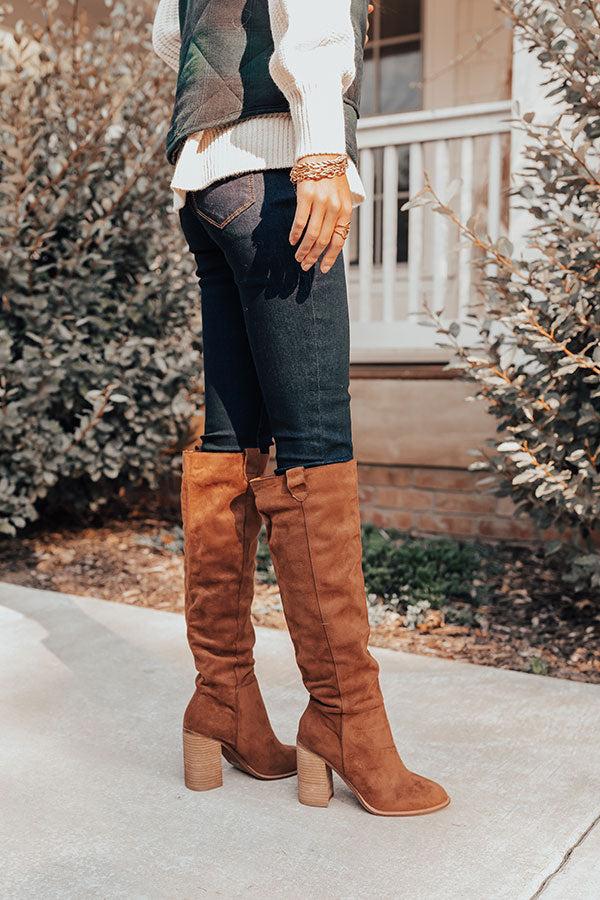 Impressions The Gracelynn Faux Suede Thigh High Boot In Chocolate