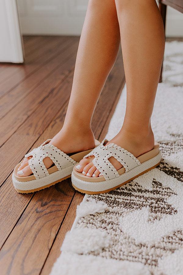 Impressions The Hailey Raffia Woven Sandal In Ivory