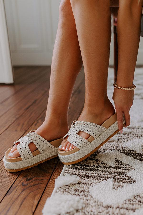 Impressions The Hailey Raffia Woven Sandal in Ivory