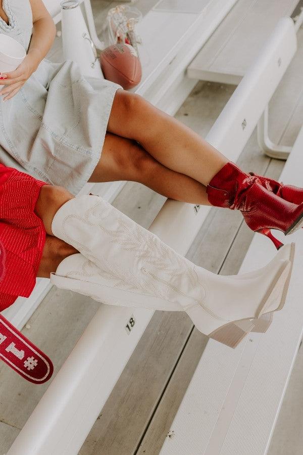 Impressions The Harris Faux Leather Cowboy Boot In White