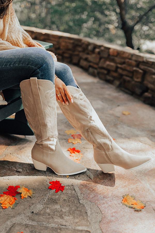 Impressions The Harris Faux Suede Cowboy Boot In Birch