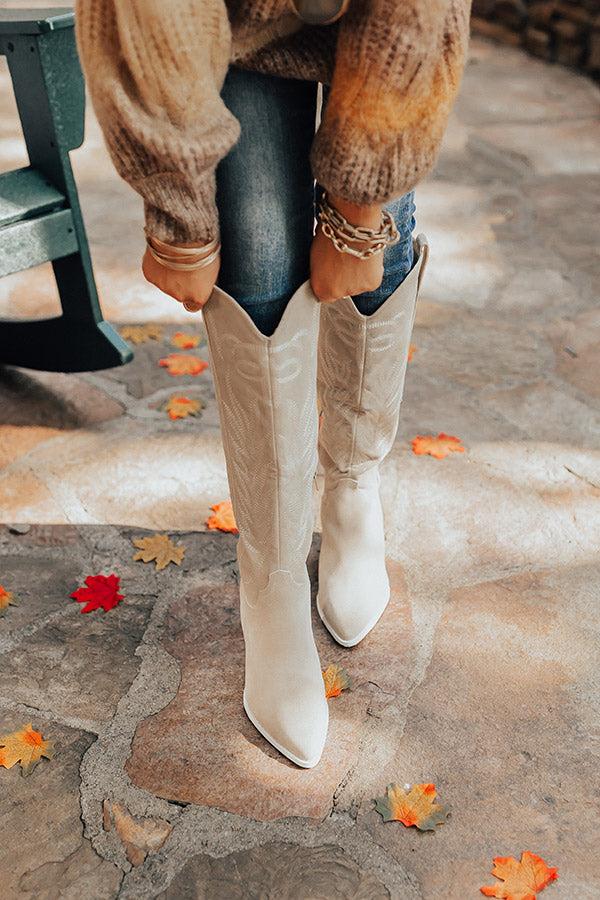 Impressions The Harris Faux Suede Cowboy Boot In Birch