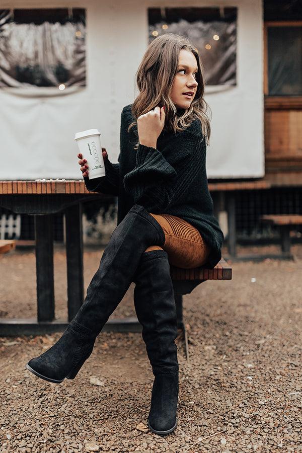 Impressions The Haven Faux Suede Knee High Boot in Black