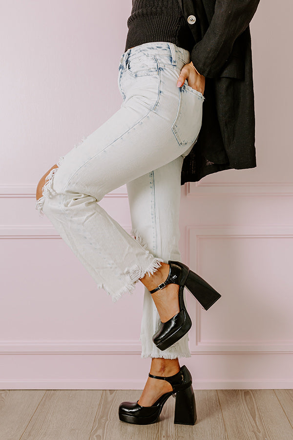 Impressions The Issey High Waist Distressed Straight Leg Jean