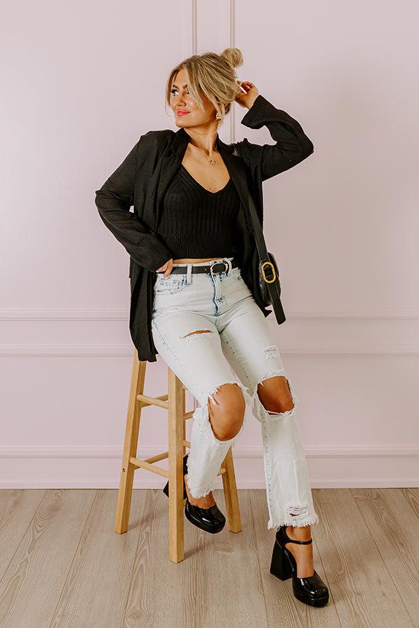 Impressions The Issey High Waist Distressed Straight Leg Jean