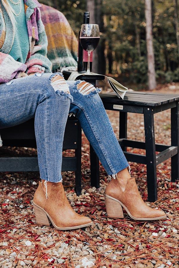 Impressions The Jackson Faux Leather Bootie In Brown