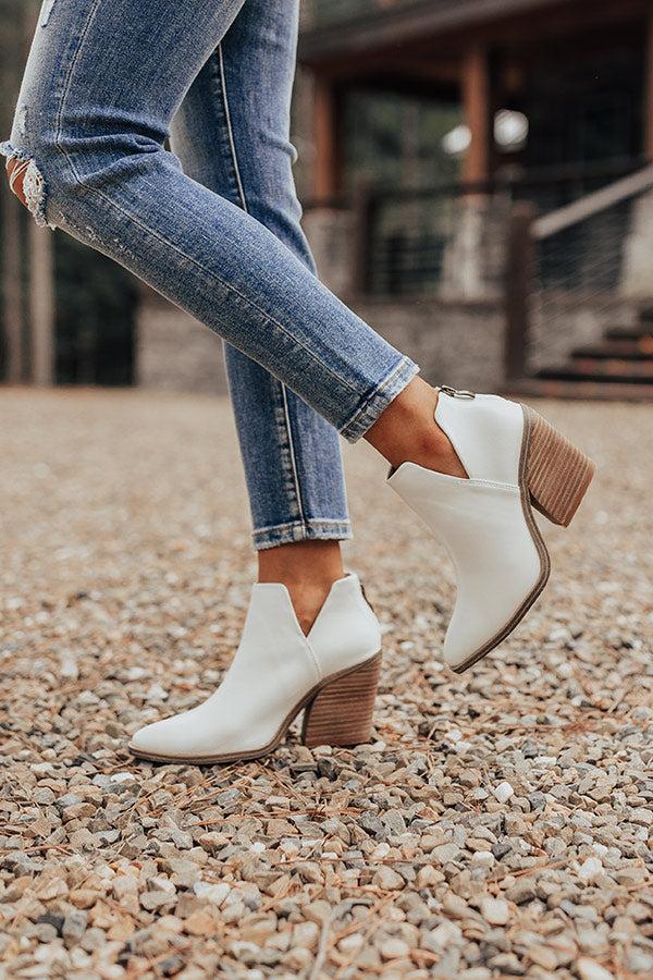 Impressions The Jackson Faux Leather Bootie In White