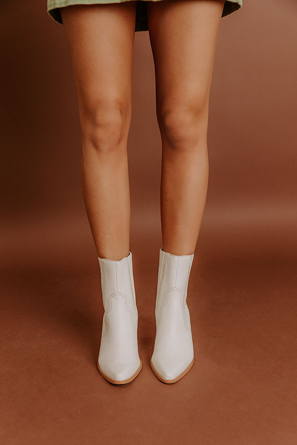 Impressions The Jane Faux Leather Cowboy Boot In Ivory