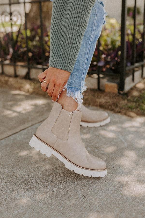 Impressions The Jaxon Faux Leather Boot In Warm Taupe