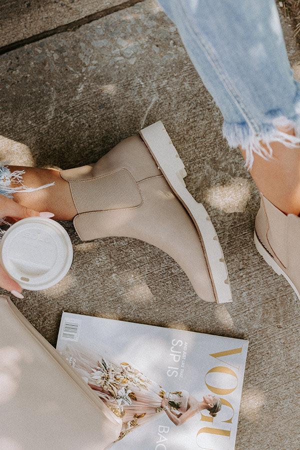 Impressions The Jaxon Faux Leather Boot In Warm Taupe