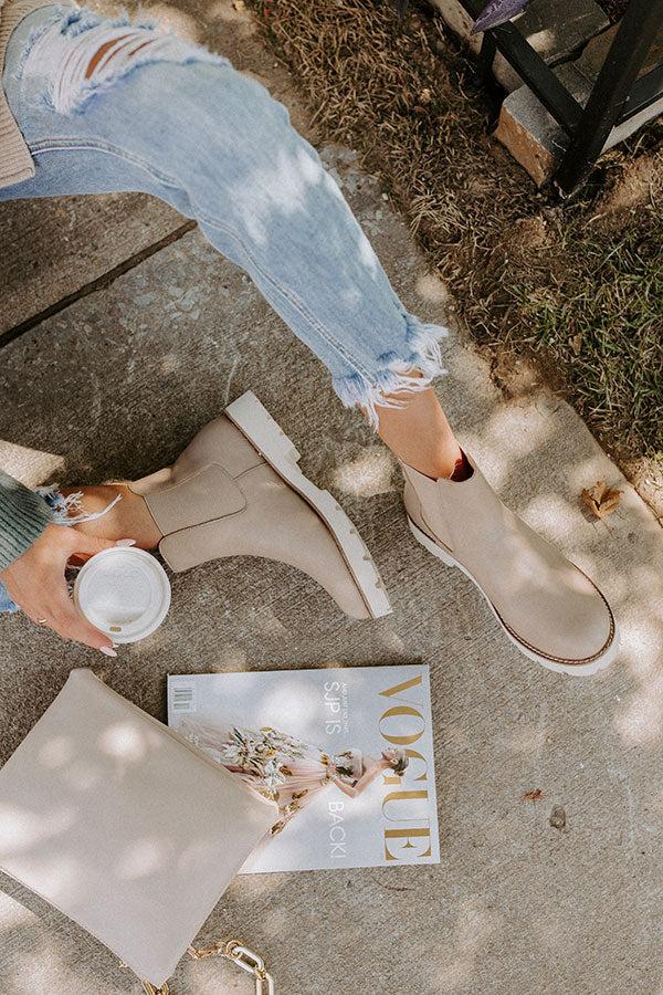 Impressions The Jaxon Faux Leather Boot In Warm Taupe