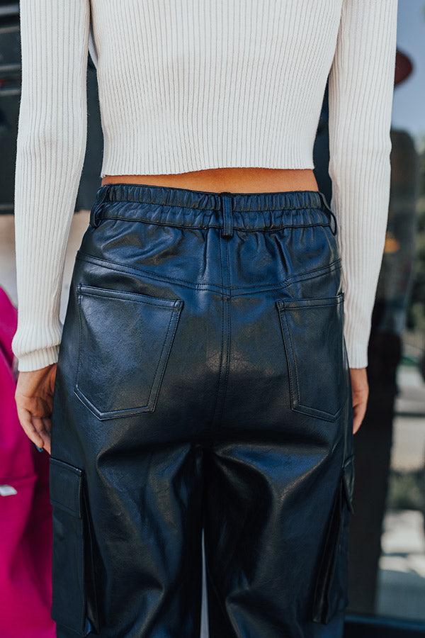 Impressions The Jenika High Waist Faux Leather Cargo Pants