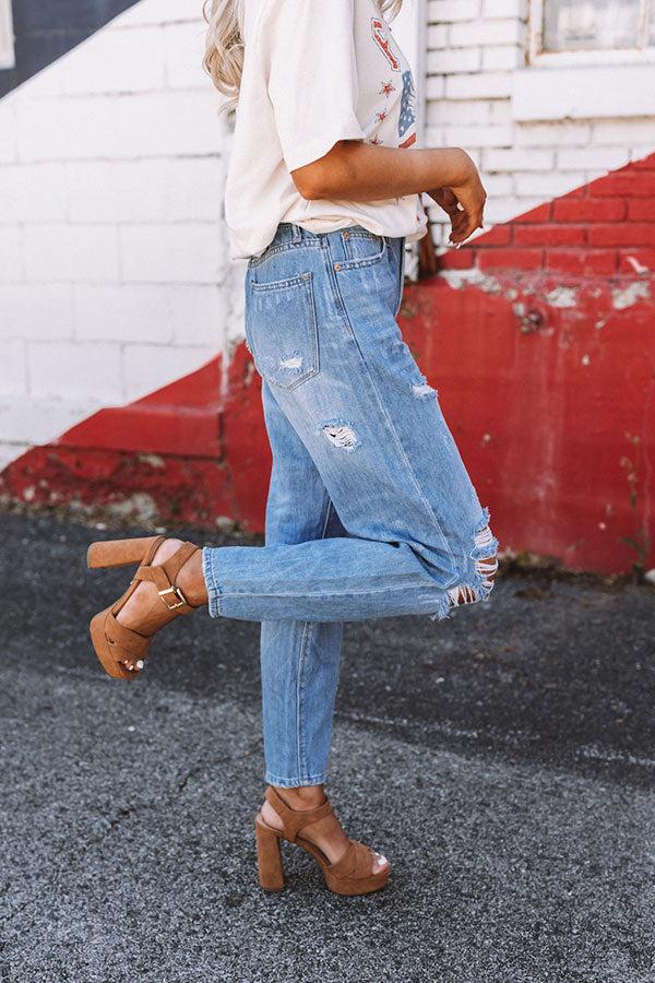 Impressions The Jill High Waist Distressed Mom Jean