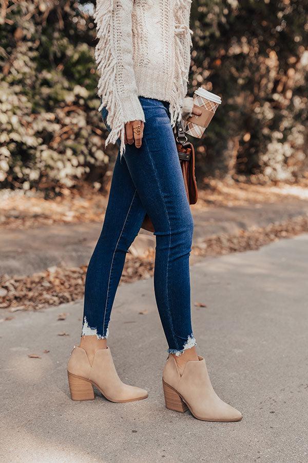 Impressions The Joanna Faux Leather Bootie In Light Khaki