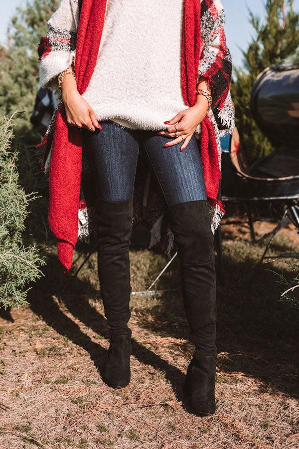 Impressions The Jovi Faux Suede Thigh High Boot In Black