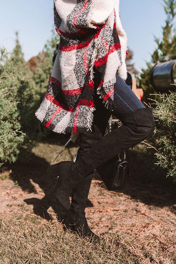 Impressions The Jovi Faux Suede Thigh High Boot In Black