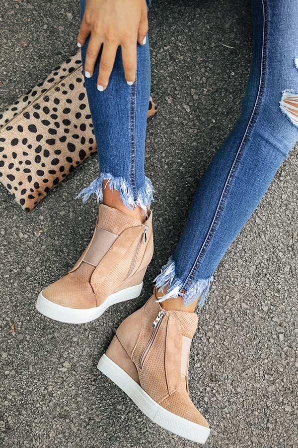 Impressions The Karlie Perforated Bootie In Iced Latte