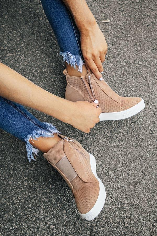 Impressions The Karlie Perforated Bootie In Iced Latte