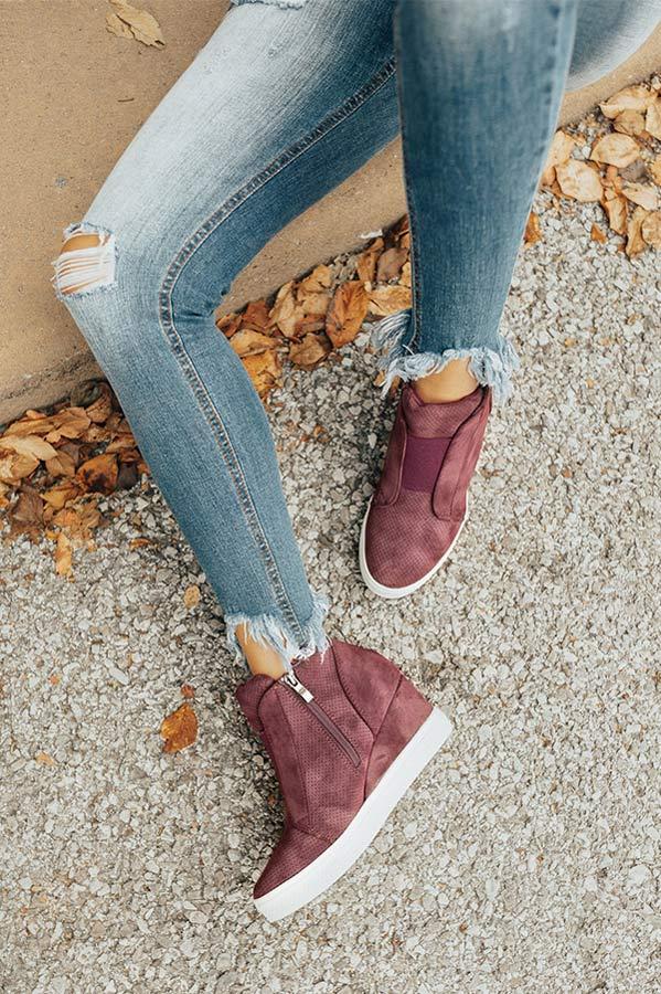 Impressions The Karlie Perforated Bootie In Windsor Wine