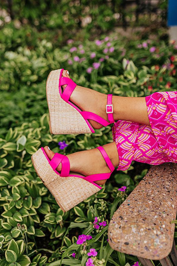Impressions The Kendal Faux Leather Wedge In Hot Pink