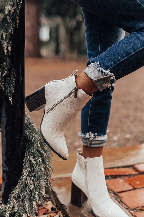 Impressions The Kentucky Faux Leather Bootie In Ivory
