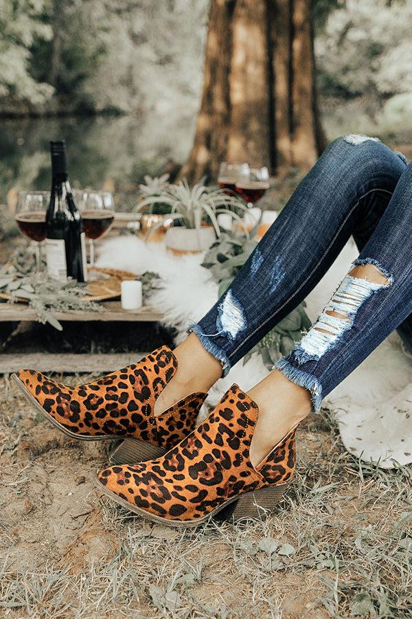 Impressions The Kimber Faux Suede Bootie in Leopard