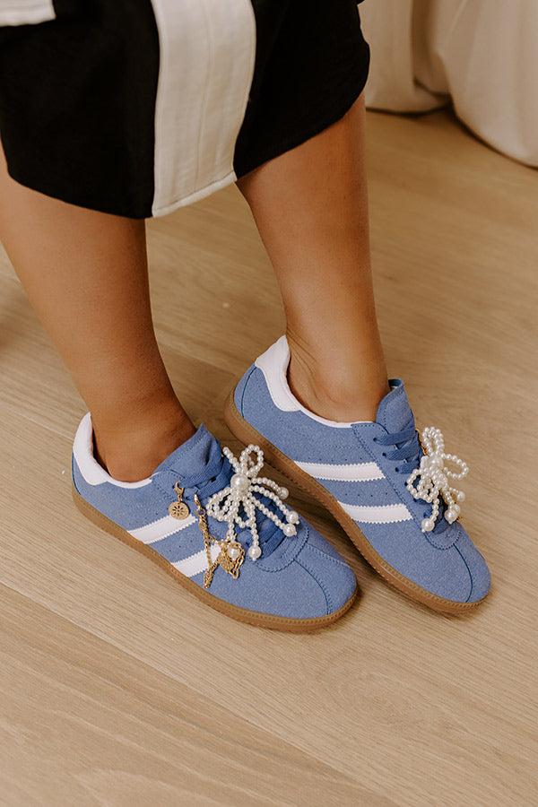 Impressions The Kimber Faux Suede Charm Sneakers In Airy Blue
