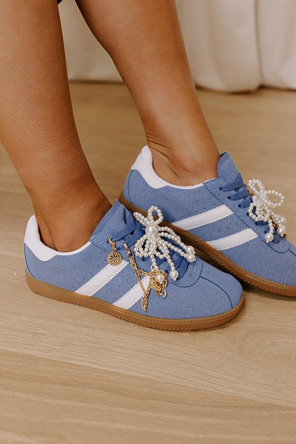 Impressions The Kimber Faux Suede Charm Sneakers In Airy Blue