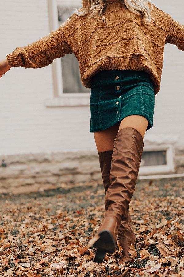 Impressions The Lakelynn Faux Leather Thigh High Boot In Brown