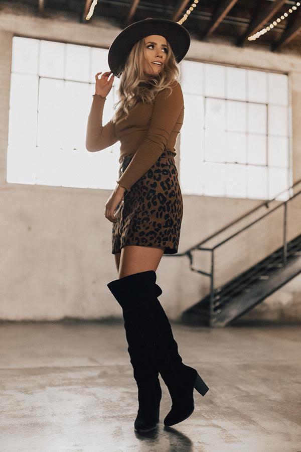 Impressions The Lakelynn Faux Suede Thigh High Boot In Black