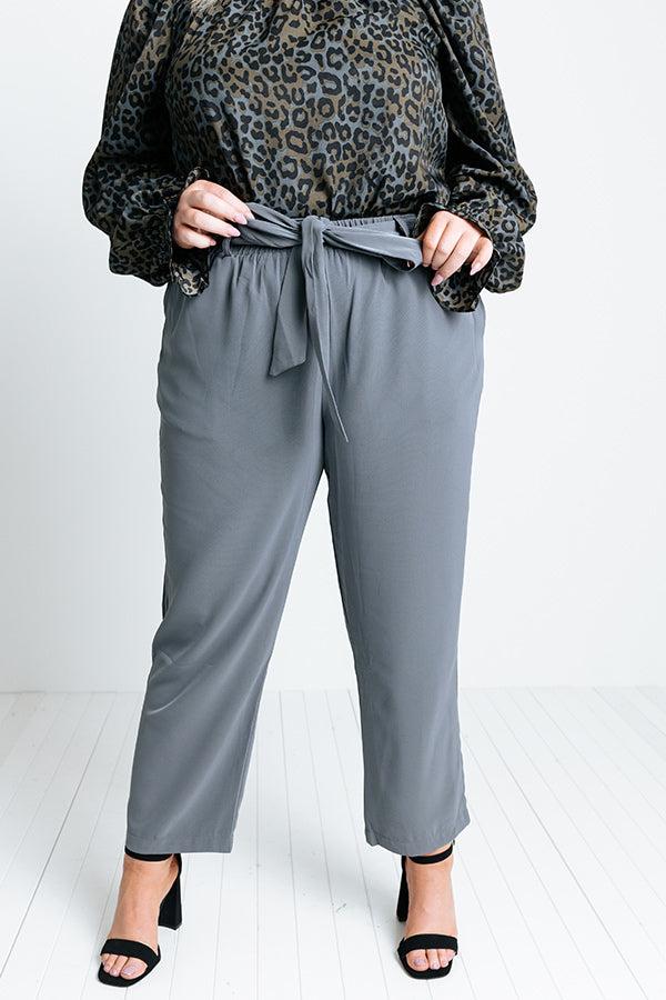Impressions The Lari High Waist Trousers In Charcoal Curves